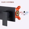PAGED Wall Mount Faucet, Single Handle Bathroom Vanity Sink Faucets, Faucet for Bathroom Sink, 2 Holes Brass Rough-in Valve Included - 3 of 4