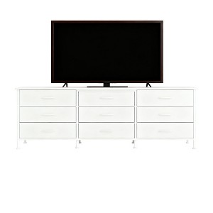 TUYOHW 7/9 Fabric Drawer Dresser for Bedroom with Wood Top,Wide Fabric Storage Tower with Metal Frame,Chest Organizer for Closet,Entryway,Bedroom - 1 of 1