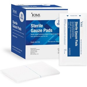 DMI Sterile 20 Pack 5x9 Non-Stick Gauze Pad Wound Care Dressings - 1 of 4