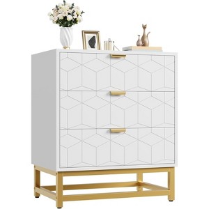Dresser for Bedroom, 3 Drawer Dresser with Metal Legs, Modern Dressers Chest Organizer with Wide Storage, Chest of Drawers for Bedroom, Living Room - 1 of 4
