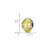 Black Bow Jewelry Sterling Silver, Yellow and Light Blue Swirl Murano Glass Bead Charm - 2 of 3