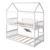 Twin Over Twin Bunk Bed with Slide, House Bed with Slide, White - 2 of 4