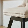 Resenkos Counter Bar Stools, Counter Stool,Swivel Velvet Barstools with Button Tufted Decoration and Wooden Legs, Set of 2 (Beige) - 4 of 4