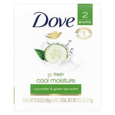 Dove Cool Moisture Beauty Bar Soap Cucumber & Green Tea - 2pk - 3.75oz each