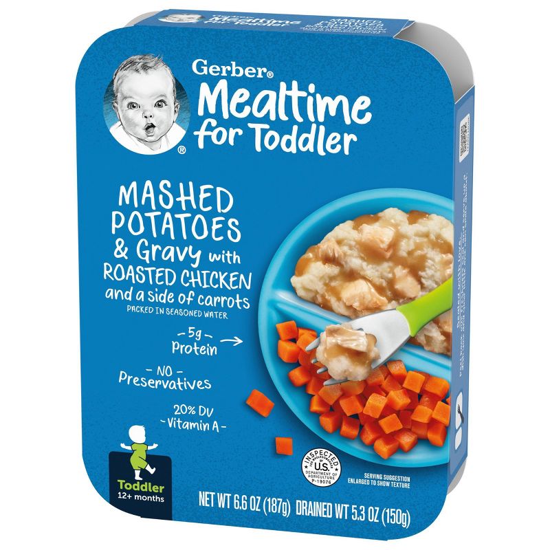 Gerber Lil&#39; Entrees Mashed Potatoes &#38; Gravy with Roasted Chicken and Carrots Baby Meals - 6.6oz, 4 of 6