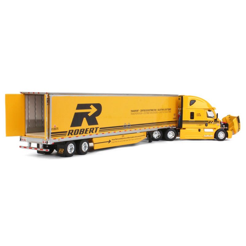 First Gear DCP 1/64 Yellow 2018 Freightliner Cascadia w/ 53' Dry Goods Trailer, Robert Transport 60-1229, 3 of 6