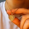 Gold-Tone Textured Heart Pendant Necklace, Romantic Jewelry for Women, Daily & Gifting Occasions - 2 of 4