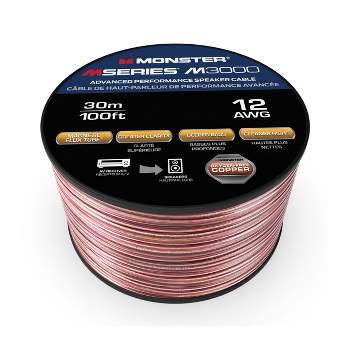 Monster XP Copper Clad Aluminum (cca) Speaker Wire Cable 100 ft Spool - Ideal for Car Audio Cable, Bronze