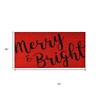 HomeRoots 36" X 72" Red And Black Christmas Merry and Bright Outdoor Coir Door Mat - 3 of 4