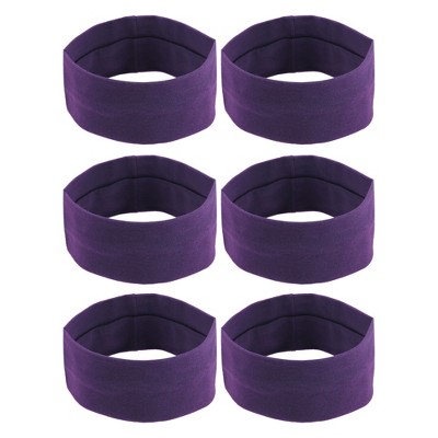 Unique Bargains Cotton Sweatbands Stretchy Moisture Wicking Headband for Sports 6 PCS