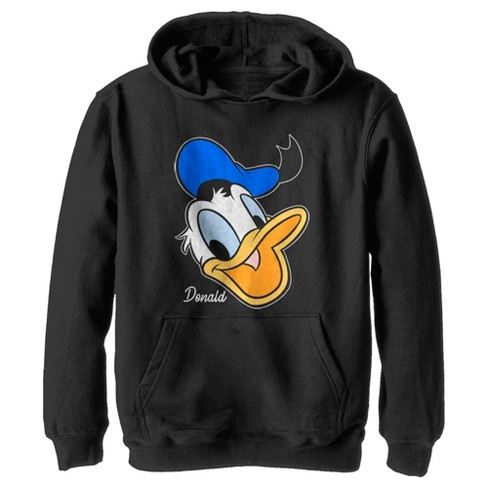 Boy's Disney Donald Duck Pull Over Hoodie - Black - Large