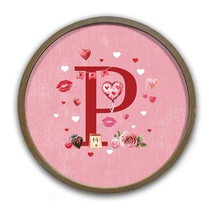 Creative Products Valentine Things Monogram Round Brown Framed Print - 1 of 4
