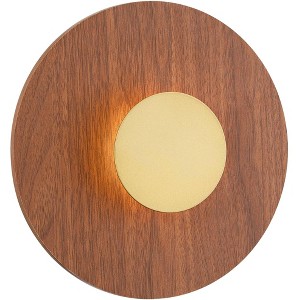 Possini Euro Design Possini Euro Constellation 9 1/4" High Wood and Gold LED Wall Sconce - 1 of 4