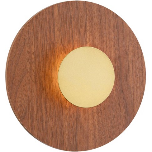 Possini Euro Design Possini Euro Constellation 9 1/4" High Wood and Gold LED Wall Sconce - image 1 of 4