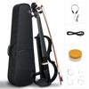 TopComfy 4/4 Bunnel Edge Silent Violin Set with Case Bow Rosin Headphone Connecting Line for Kids Adult Musicians, Black, 31.5"*9.84"*4.92" - 3 of 4