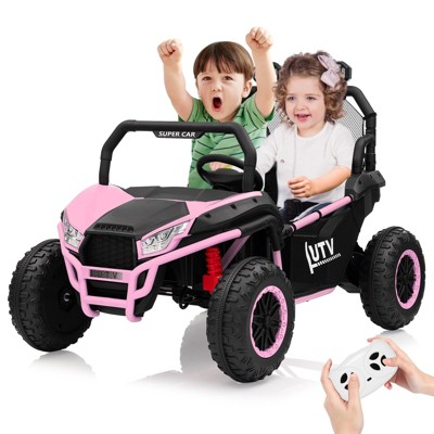 2 Seater 24V Ride On Car,Electric Vehicle Utv Car for Kids,400W Motors Electric Truck with Remote