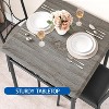 3-Piece Black Wood Dining Table Set for 2 with Upholstered Cushion Chairs, Rectangular Kitchen Table & Chairs for Small Space, Breakfast Nook - 3 of 4
