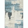 Acekool 9x12 Modern Abstract Area Rug, Machine Washable Low Pile, Non-Slip Stain Resistant Carpet for Living Room, Bedroom, Office, Beige Blue - 2 of 4