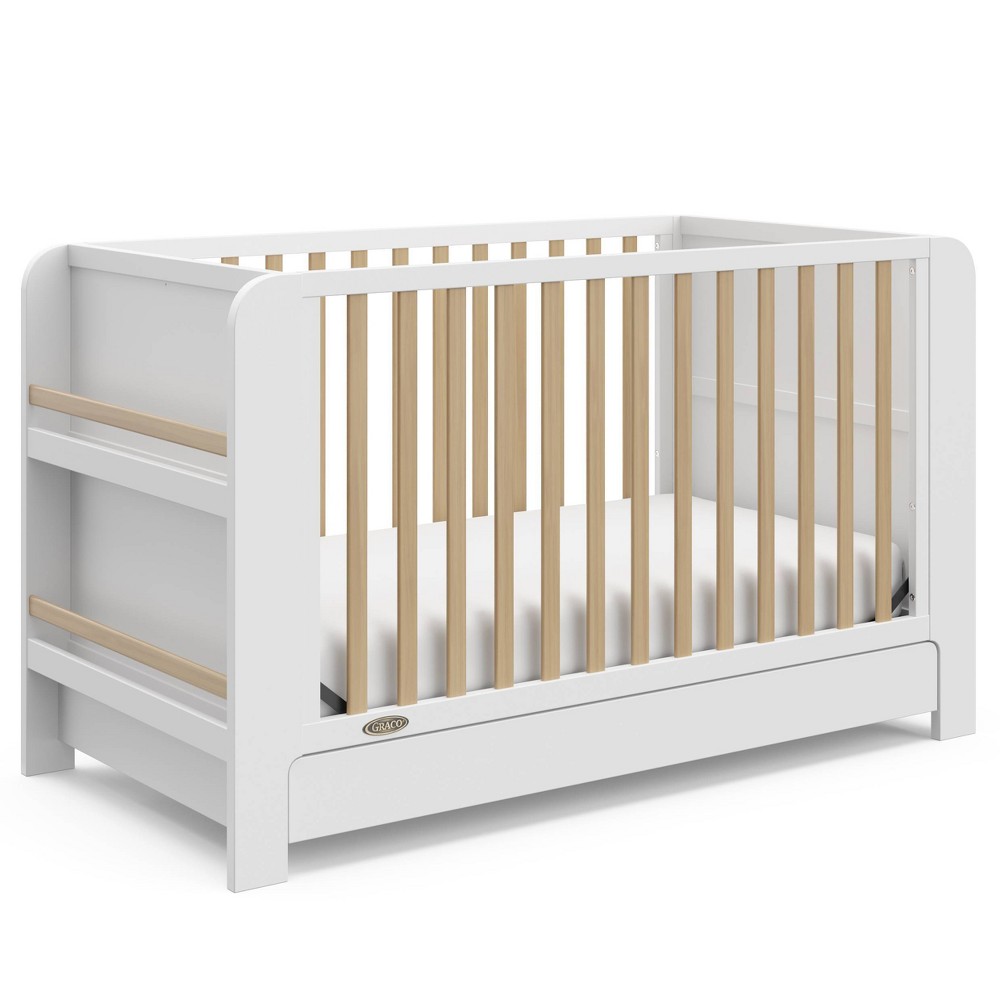 Photos - Cot Graco Read-With-Me 4-in-1 Convertible Bookshelf Crib with Drawer - White/Driftwood 