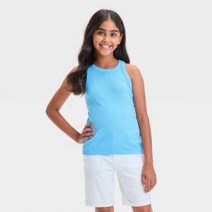 Girls' Ribbed Tank Top - Cat & Jack™ - 1 of 3