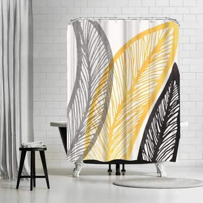 Americanflat Bold Leaf Print by Modern Tropical 71" x 74" Shower Curtain