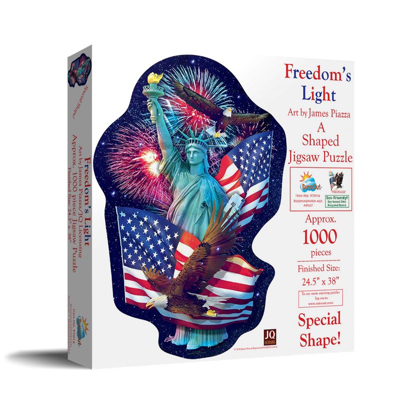 Sunsout Freedom's Light 1000 pc Special Shape Fourth of July Jigsaw Puzzle 97016, 2 of 6