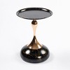 Small Round Martini Side Table,Modern Metal Accent Table with Artistic Mermaid Tail Base for Living Room-Baofuwish - 3 of 4