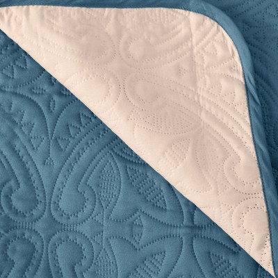 Smoke Blue Quilted Microfiber Recliner Furniture Protector
