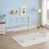 Homhougo Twin Daybed with Trundle, Metal Twin Size Daybed with Pullout Trundle 6 Casters White - 4 of 4