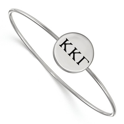 Black Bow Jewelry Sterling Silver Kappa Kappa Gamma Greek Life Bangle Bracelet 7 Inch