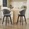 25"Counter Height Swivel Bar Stools Set of 2,Adjustable Stools with Wood Legs & Chenille Upholstered for Kitchen Island,Dining Room-Tanpinhause - 2 of 4