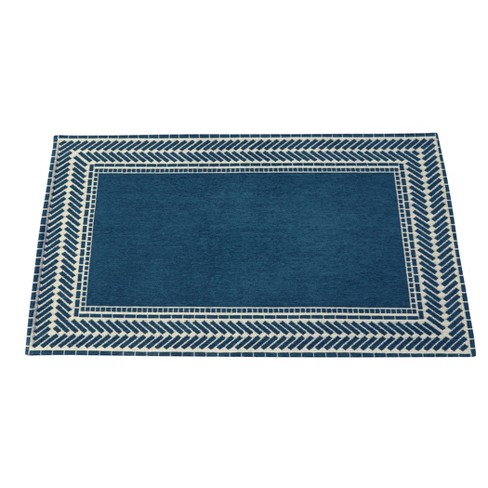 Collections Etc Bordered Chenille Rug : Target