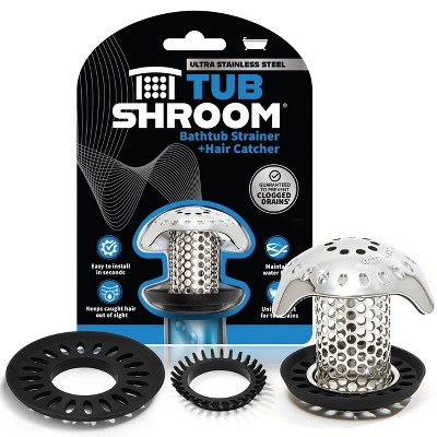 TubShroom Ultra (Stainless) Hair Catcher to Prevent Clogged Tub Drains, Drain Protection