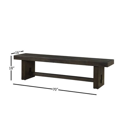 Haddie Distressed Walnut Wooden Dining Bench