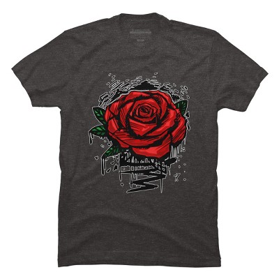 Men's Design By Humans Rugged Rose By Adamzworld T-shirt : Target
