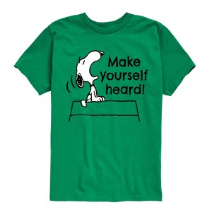 Boys' - Peanuts - Make Yourself Heard Short Sleeve Graphic T-Shirt - 1 of 4