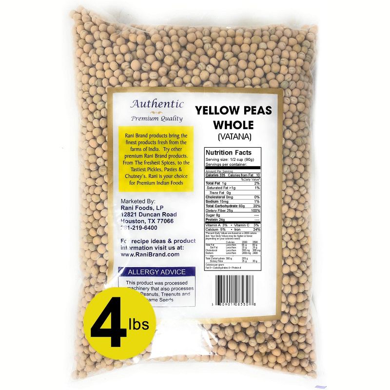 Yellow Peas Whole Dried (Vatana, Matar) - 64oz (4lbs) 1.81kg - Rani Brand Authentic Indian Products, 2 of 5