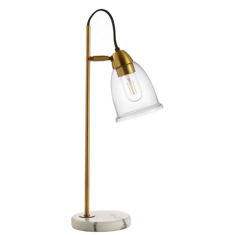 Gibson Table Lamp - White/ Brass Gold/Clear - Safavieh., 1 of 5