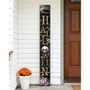 HomeRoots 72" Black Gold And Purple Solid Wood Halloween Halloween Skull Porch Sign - 2 of 4