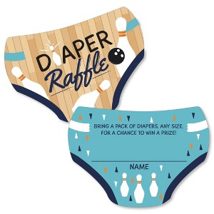 Big Dot of Happiness Strike Up the Fun - Bowling - Diaper Shaped Raffle Ticket Inserts - Baby Shower Activities - Diaper Raffle Game - Set of 24 - 1 of 4