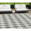 Gray And Ivory Geometric Washable Indoor Outdoor Area Rug - 2 of 4