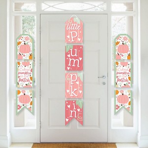 Big Dot of Happiness Girl Little Pumpkin - Vertical Paper Door Banners - Fall Birthday Party or Baby Shower Wall Decoration Kit - Indoor Door Decor - 1 of 4
