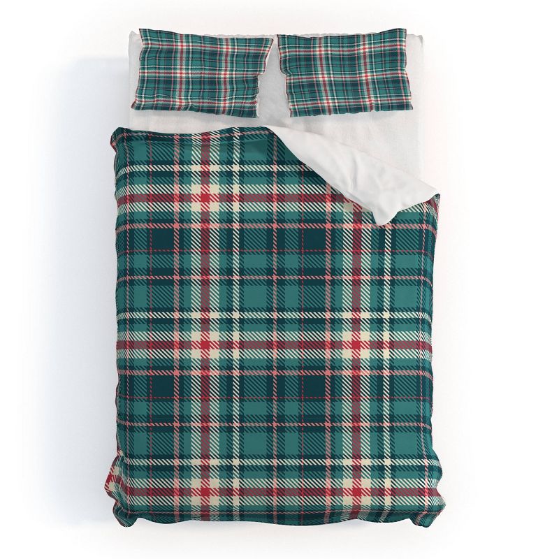 King Avenie Winter Plaid 1 Polyester Duvet Cover + Pillow Shams Blue - Deny Designs, 5 of 9