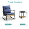 Sonkuki 3-Piece Patio Bistro Set, Rocking Chair Modern Patio Furniture Sets with Side Table and Cushions - 3 of 4