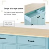 PDTEND 54.3" Kitchen Island Cart with Solid Wood Top, Locking Wheels, 4-Door Cabinet, 2 Drawers, Spice Rack and Towel Rack - 4 of 4
