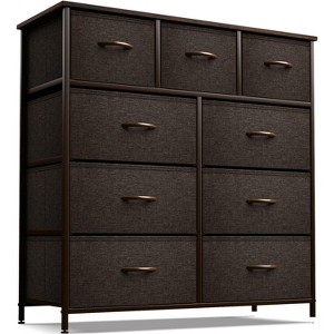 Sorbus Dresser with 9 Drawers - Furniture Storage Chest Tower Unit for Bedroom, Closet, etc - Steel Frame, Wood Top, Fabric Bins - 1 of 4