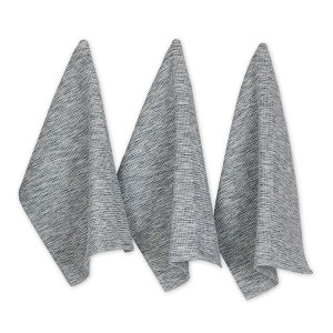 Design Imports Teal Green/Off-White Tonal Recycled Cotton Waffle Dishtowel Set/3 - 1 of 4