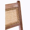 ORRD Set of 2 Rattan Dining Chairs 18 Inch, Faux Leather Woven Strip Chairs Kitchen Side Chairs with Solid Wood Frame - 4 of 4