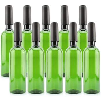 Cornucopia Brands Plastic Wine Bottles, 10pk; Bordeaux-Style Wine Bottles w/ Screw Caps and Seals