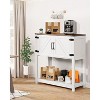 VEVOR Coffee Bar Cabinet, 31.5 x 13.8 x 34.6 in Farmhouse Coffee Bar Cabinet with 3-Tier Storage, Coffee Bar Table with Magnet Doors, White - 3 of 4